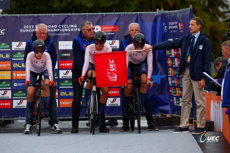 2023 UEC Road European Championships - Drenthe - Junior Mixed Team Relay - Emmen - Emmen 38, km - 21/09/2023 - Netherlands - photo Luca Bettini/SprintCyclingAgency?2023